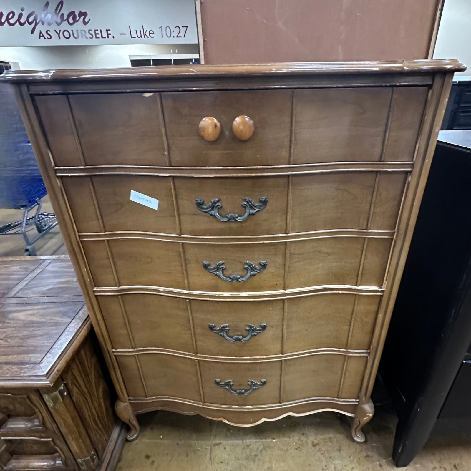 Bloom & Grain Piece 017 tall French Provincial dresser before transformation