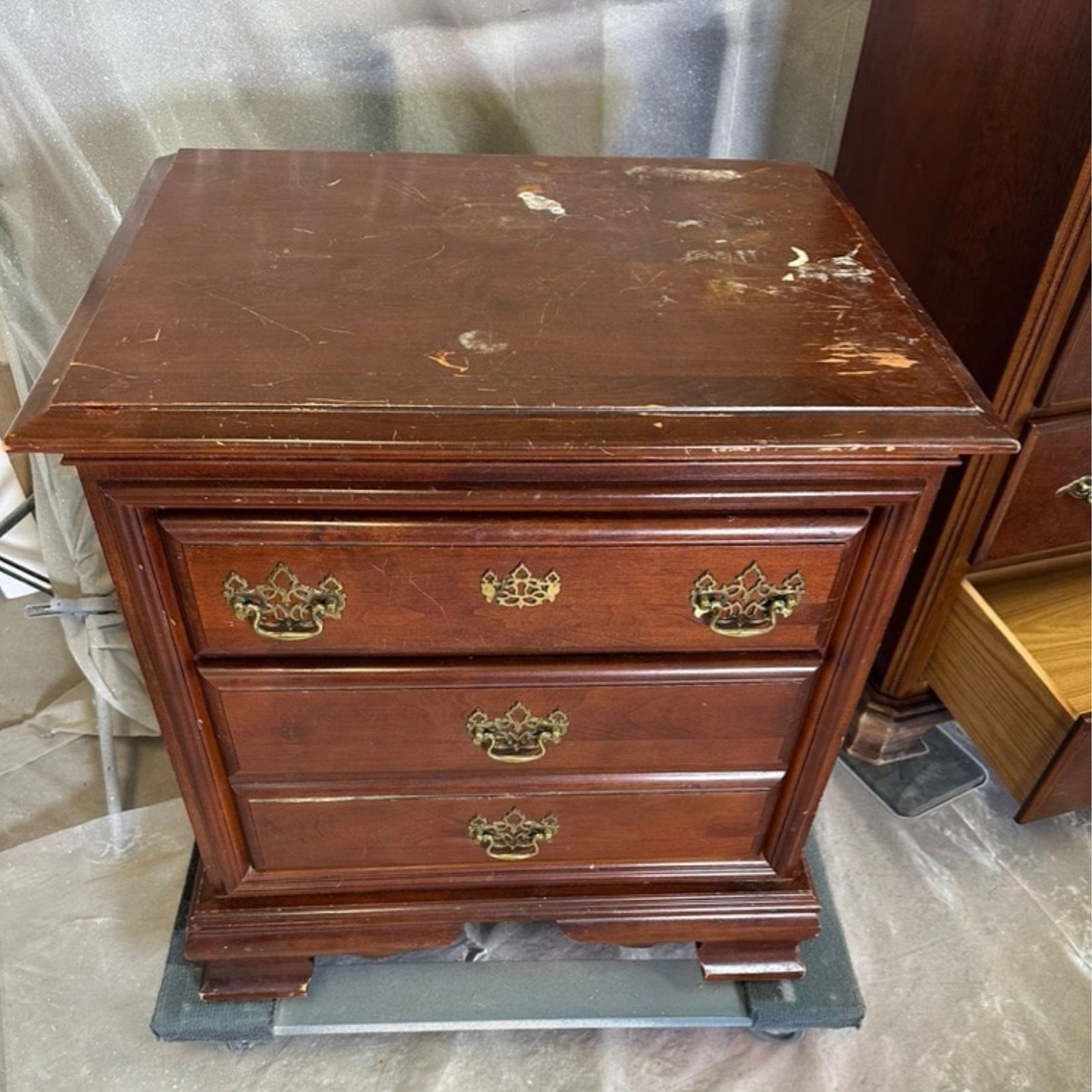 Bloom & Grain Pieces 018–020 bedroom furniture set before refinishing