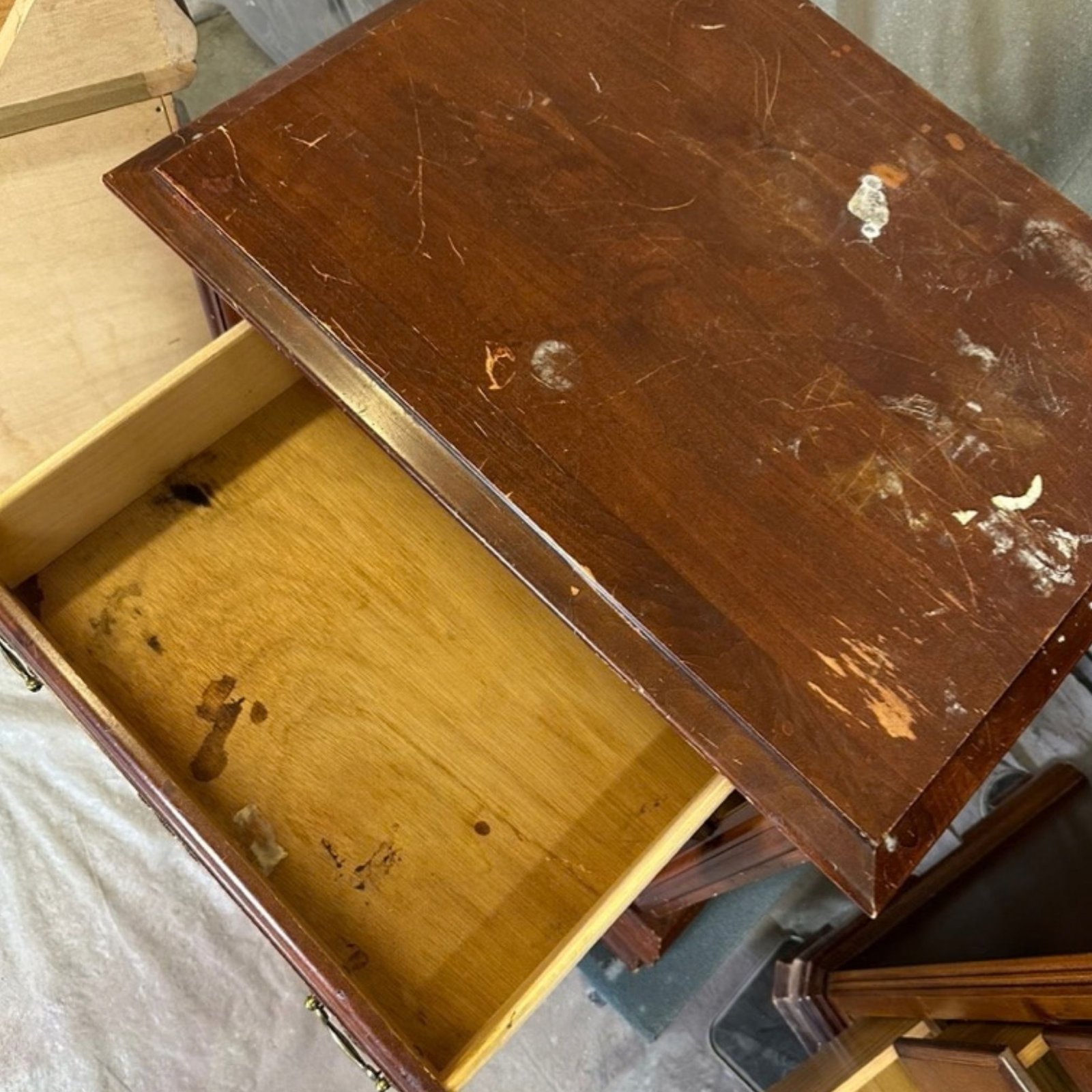 Bloom & Grain Pieces 018–020 bedroom furniture set before refinishing