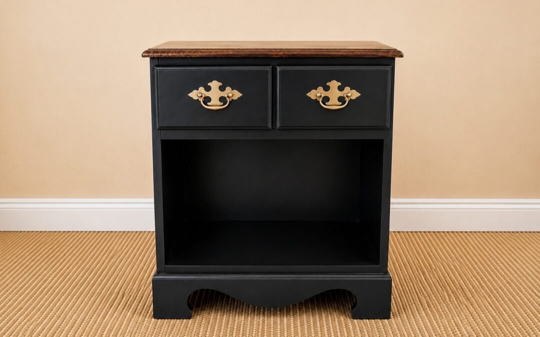 Black Wood Nightstand